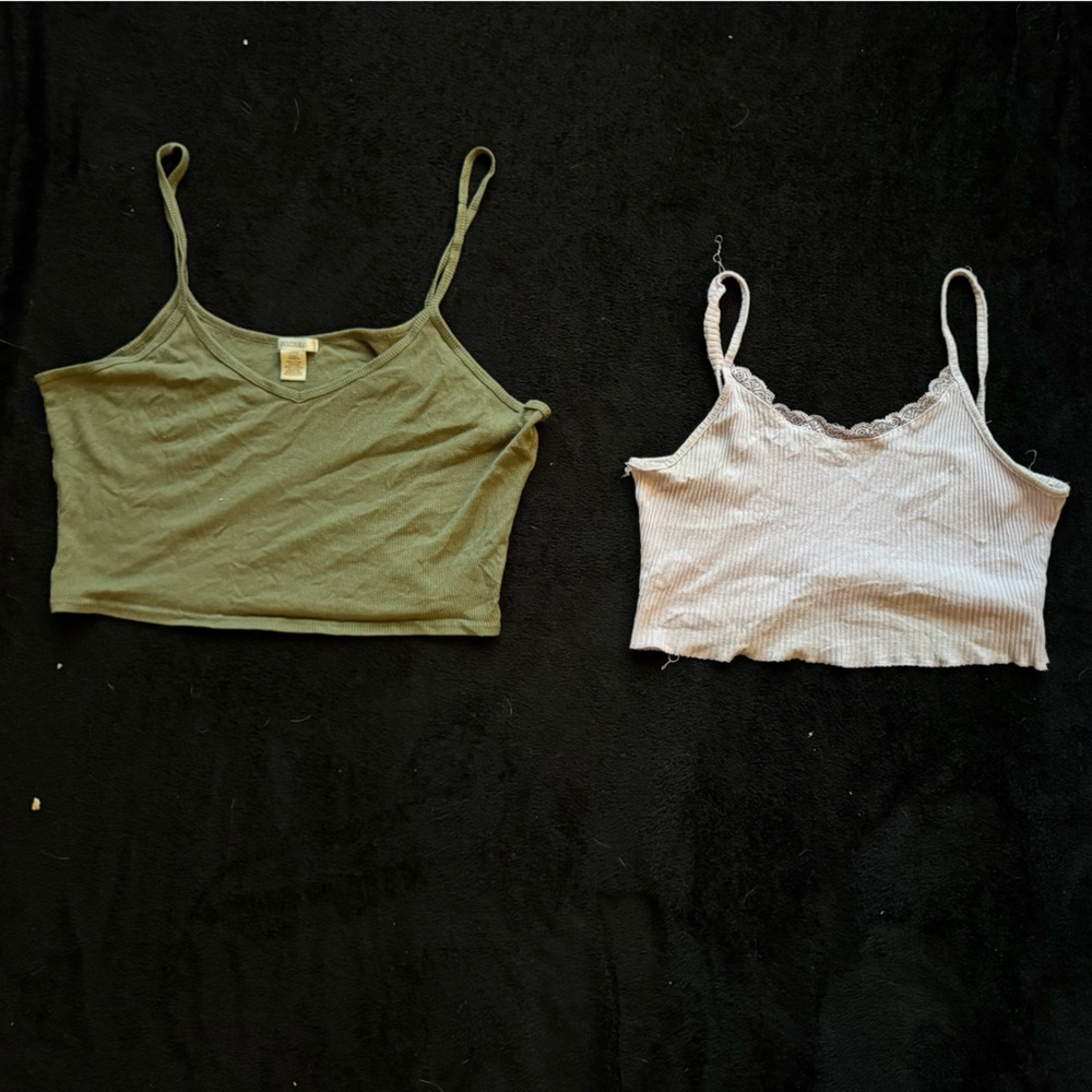 Women's Ribbed Tank Top Set - Lilac and Olive